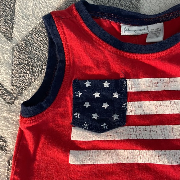 First Impressions Boys 24m red onesie with snaps - Picture 3 of 6